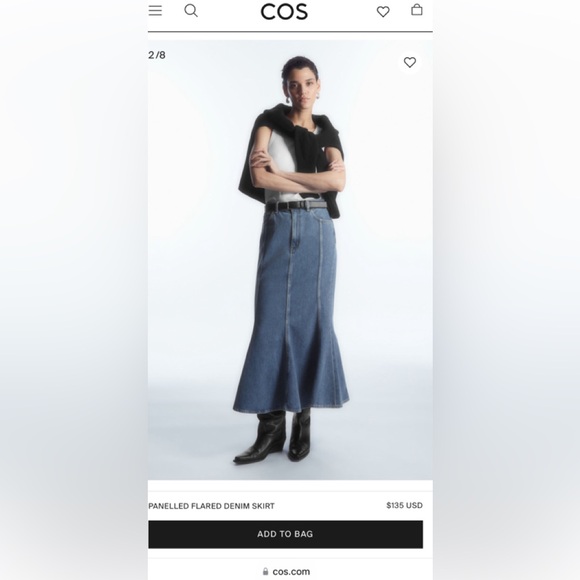 COS Dresses & Skirts - COS PANELLED FLARED DENIM SKIRT